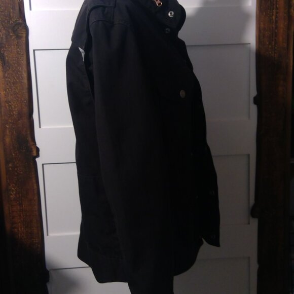 Levi's Men's Black Jean Jacket with Roll-Away Hood - Picture 5 of 14